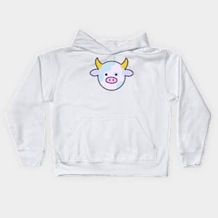 cute kawaii cow Kids Hoodie